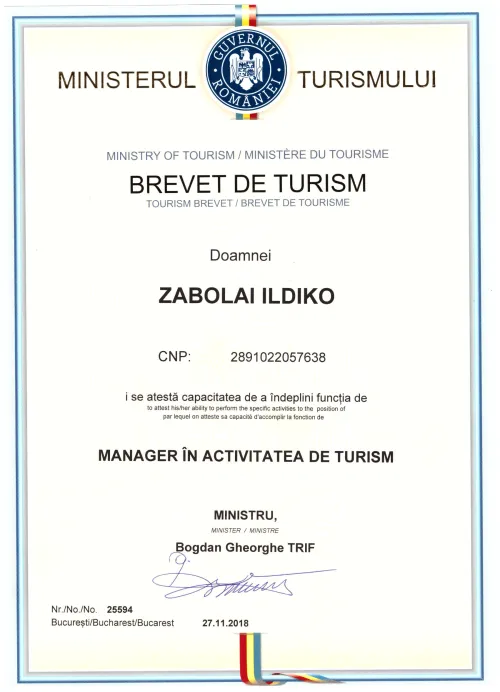 Brevet de Turism Zabolai Ildiko